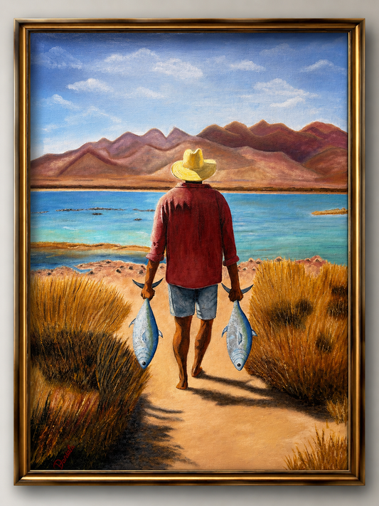 Pescador en el desierto